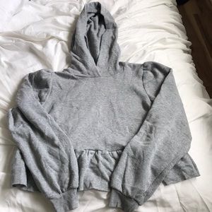 grey peplum hoodie